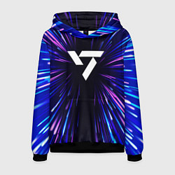 Толстовка-худи мужская Seventeen neon energy, цвет: 3D-черный
