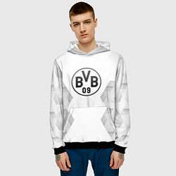 Толстовка-худи мужская Borussia white poly, цвет: 3D-черный — фото 2