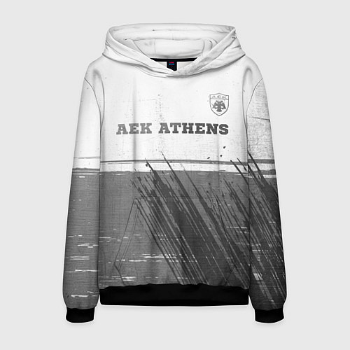 Мужская толстовка AEK Athens - white gradient посередине / 3D-Черный – фото 1