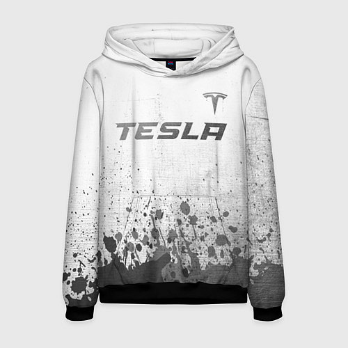 Мужская толстовка Tesla - white gradient посередине / 3D-Черный – фото 1