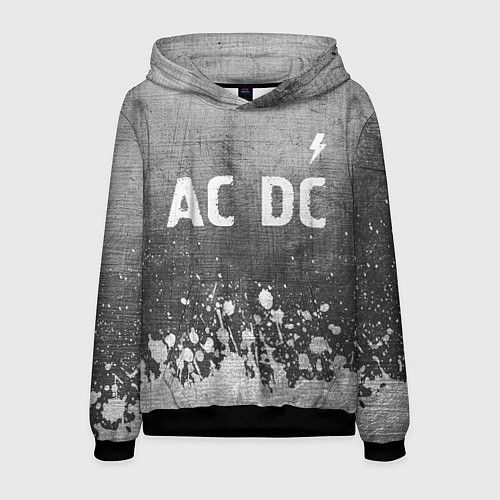 Мужская толстовка AC DC - grey gradient посередине / 3D-Черный – фото 1