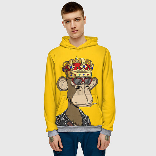 Мужская толстовка NFT ape king / 3D-Меланж – фото 3