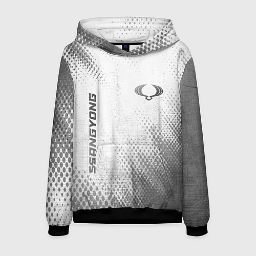 Мужская толстовка SsangYong - white gradient вертикально / 3D-Черный – фото 1
