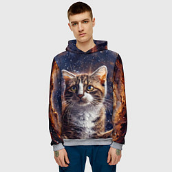 Толстовка-худи мужская Сноу-шу в космосе, цвет: 3D-меланж — фото 2