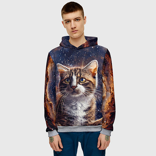 Мужская толстовка Сноу-шу в космосе / 3D-Меланж – фото 3