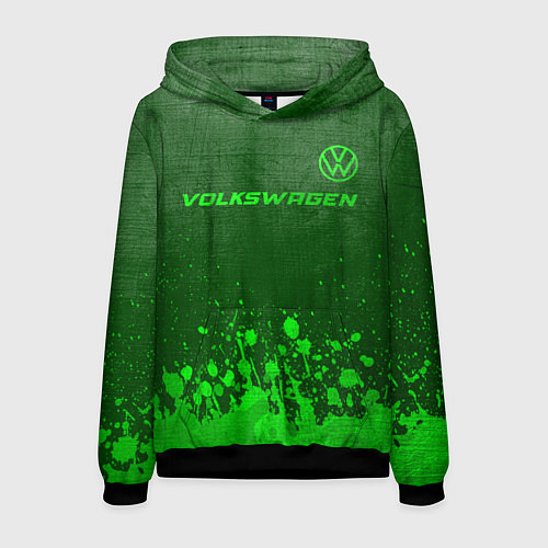 Мужская толстовка Volkswagen - green gradient посередине / 3D-Черный – фото 1