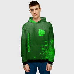Толстовка-худи мужская League of Legends - green gradient вертикально, цвет: 3D-черный — фото 2