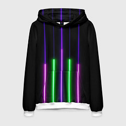 Толстовка-худи мужская Color Purple green pink, цвет: 3D-белый