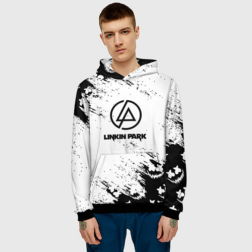 Мужская толстовка Marshmello x Linkin park / 3D-Черный – фото 3