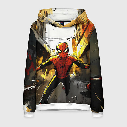 Мужская толстовка Бегущий человек - паук / 3D-Белый – фото 1