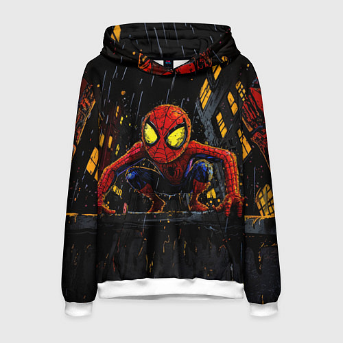 Мужская толстовка Маленький человек-паук с желтыми глазами / 3D-Белый – фото 1