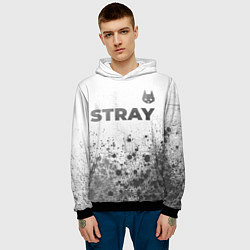 Толстовка-худи мужская Stray - white gradient посередине, цвет: 3D-черный — фото 2