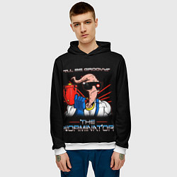 Толстовка-худи мужская Jim - worminator, цвет: 3D-белый — фото 2