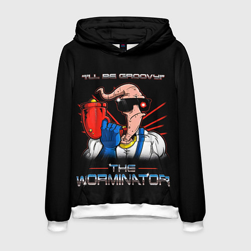 Мужская толстовка Jim - worminator / 3D-Белый – фото 1