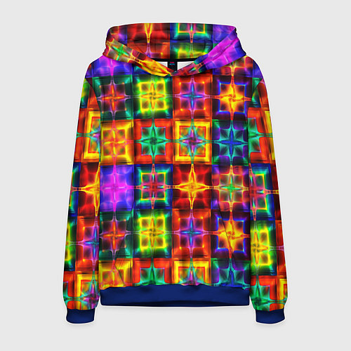 Мужская толстовка Неоновое стекло абстракция / 3D-Синий – фото 1