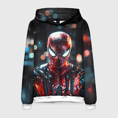 Мужская толстовка Человек-паук и вспышки света / 3D-Белый – фото 1