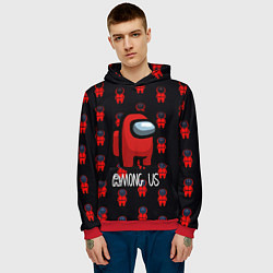 Толстовка-худи мужская Игра в кальмара x амонг ас, цвет: 3D-красный — фото 2