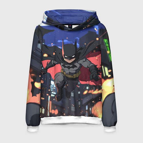 Мужская толстовка Злой Бэтмен в полете / 3D-Белый – фото 1