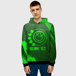 Толстовка-худи мужская Blink 182 - green gradient, цвет: 3D-черный — фото 2