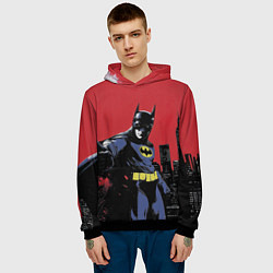 Толстовка-худи мужская Бэтмен показывает класс, цвет: 3D-черный — фото 2