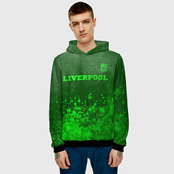 Толстовка-худи мужская Liverpool - green gradient посередине, цвет: 3D-черный — фото 2