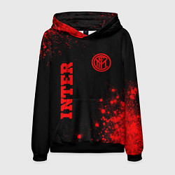 Толстовка-худи мужская Inter - red gradient вертикально, цвет: 3D-черный