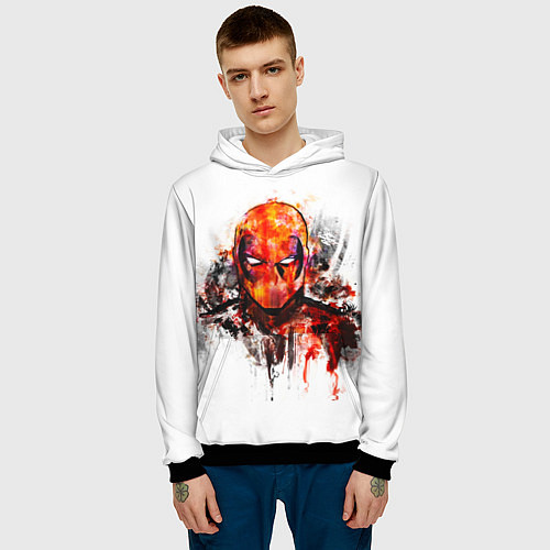 Мужская толстовка Дэдпул краски / 3D-Черный – фото 3