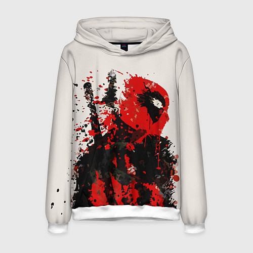 Мужская толстовка Дэдпул брызги / 3D-Белый – фото 1