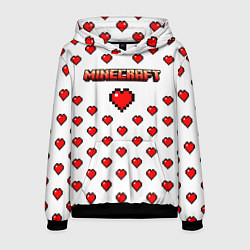 Толстовка-худи мужская Minecraft любовь, цвет: 3D-черный