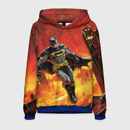 Мужская толстовка Бэтмен застыл в воздухе / 3D-Синий – фото 1