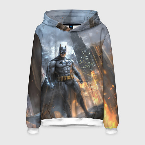 Мужская толстовка Бэтмен - старый стиль / 3D-Белый – фото 1