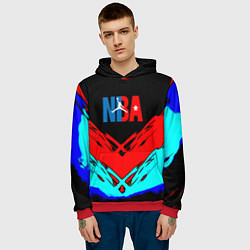 Толстовка-худи мужская NBA краски геометрия, цвет: 3D-красный — фото 2