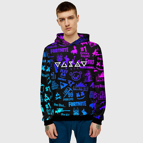 Мужская толстовка Ведьмак логотипы игр / 3D-Черный – фото 3
