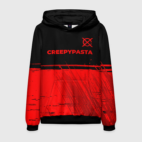 Мужская толстовка CreepyPasta - red gradient посередине / 3D-Черный – фото 1