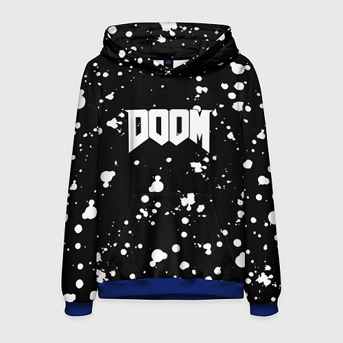 Мужская толстовка Doom белые краски всплеск / 3D-Синий – фото 1