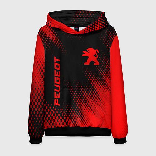 Мужская толстовка Peugeot - red gradient вертикально / 3D-Черный – фото 1