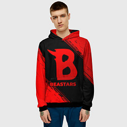 Толстовка-худи мужская Beastars - red gradient, цвет: 3D-черный — фото 2