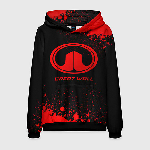 Мужская толстовка Great Wall - red gradient / 3D-Черный – фото 1