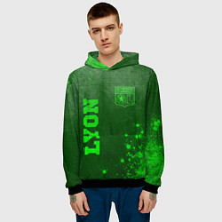 Толстовка-худи мужская Lyon - green gradient вертикально, цвет: 3D-черный — фото 2