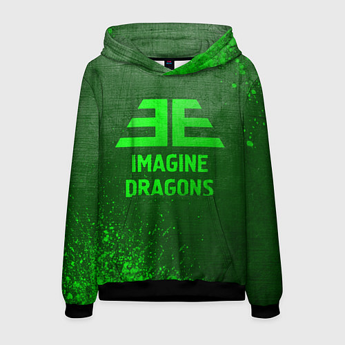 Мужская толстовка Imagine Dragons - green gradient / 3D-Черный – фото 1