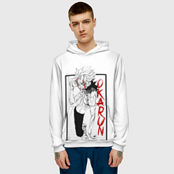 Толстовка-худи мужская DanDaDan: Okarun, цвет: 3D-белый — фото 2