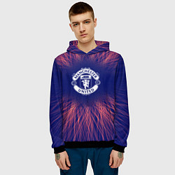 Толстовка-худи мужская Manchester United red energy, цвет: 3D-черный — фото 2