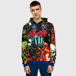 Толстовка-худи мужская ACDC рок монстры, цвет: 3D-синий — фото 2