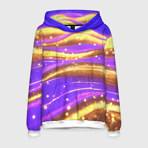 Мужская толстовка Блестящая волнистая текстура / 3D-Белый – фото 1