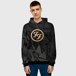 Толстовка-худи мужская Foo Fighters golden poly, цвет: 3D-черный — фото 2
