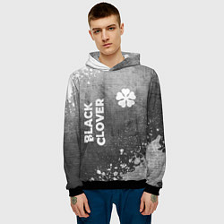 Толстовка-худи мужская Black Clover - grey gradient вертикально, цвет: 3D-черный — фото 2