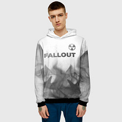 Толстовка-худи мужская Fallout - white gradient посередине, цвет: 3D-черный — фото 2