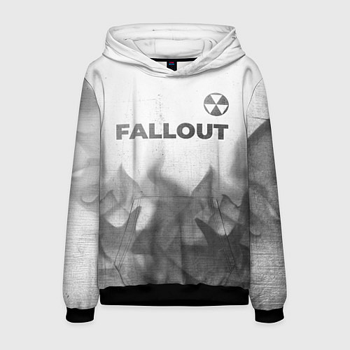 Мужская толстовка Fallout - white gradient посередине / 3D-Черный – фото 1