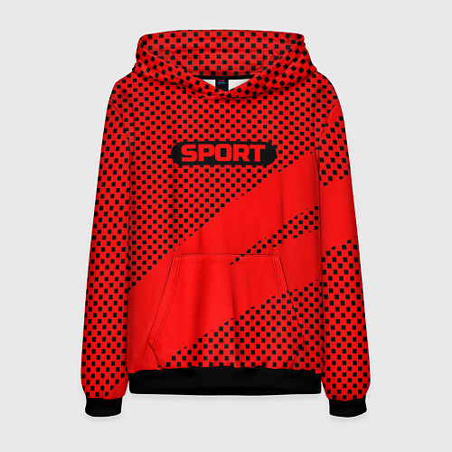 Мужская толстовка Sport красно-чёрный текстурный / 3D-Черный – фото 1
