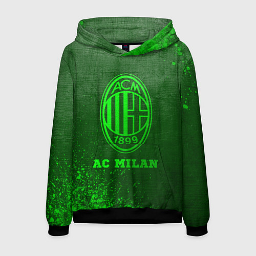 Мужская толстовка AC Milan - green gradient / 3D-Черный – фото 1